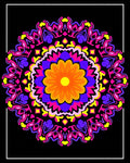 Vibrant Orange Flower Mandala Rug
