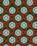 Festive Green Red Snowflake Medallion Rug