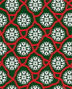 Festive Green Red Snowflake Medallion Rug