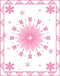 Pink Snowflake Geometric Border Rug