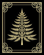 Golden Palm Tree Elaborate Border Rug