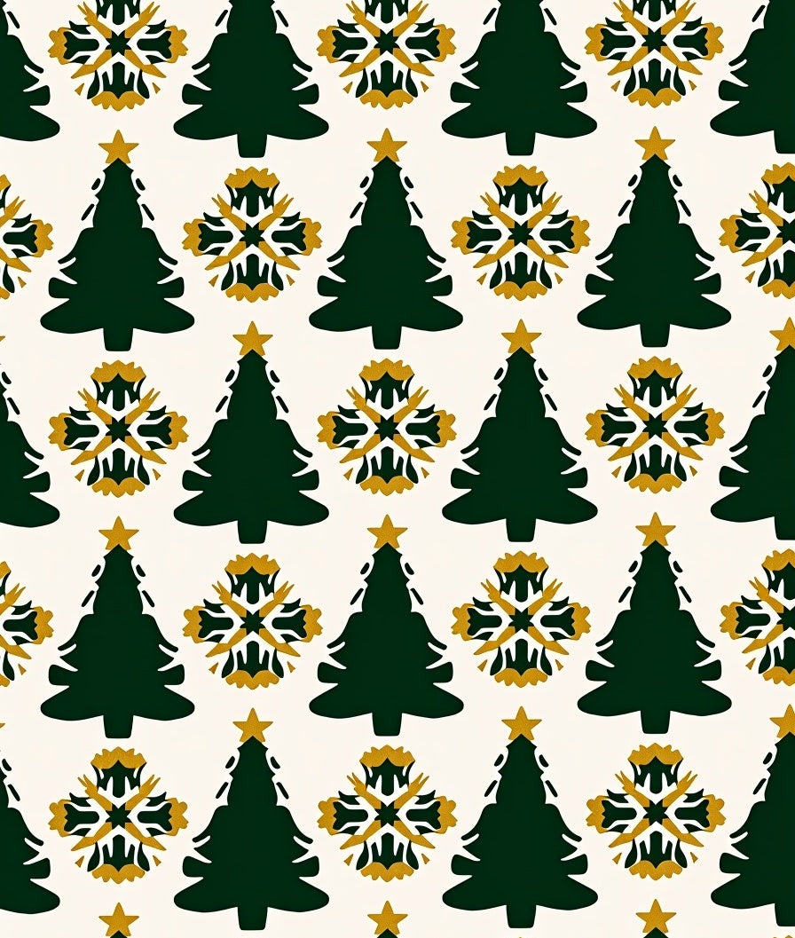 Forest Green Pine Snowflake Charm Rug