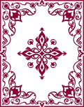 Ornate Crimson Vine Scroll Work Rug