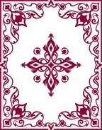 Ornate Crimson Vine Scroll Work Rug