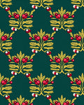 Emerald Red Berry Garland Botanical Rug