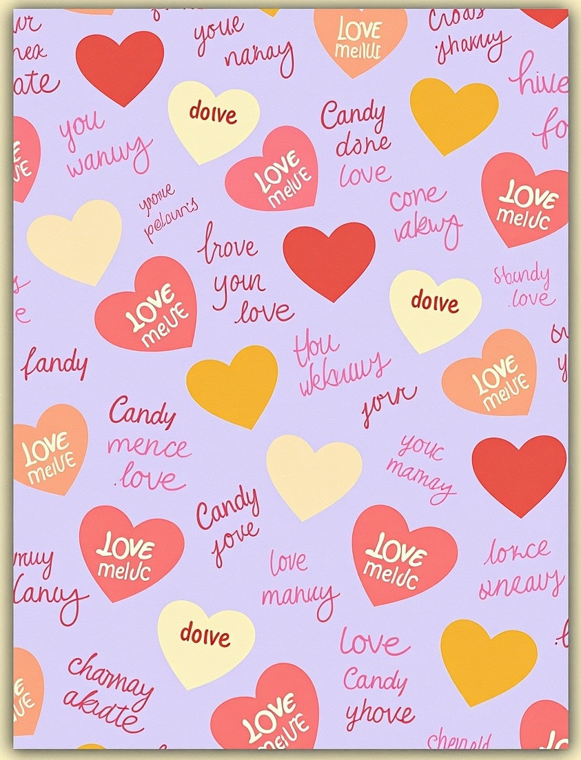 Sweet Hearts Candy Love Background Rug