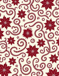Crimson Poinsettia Swirl Inlay Rug