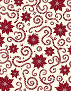 Crimson Poinsettia Swirl Inlay Rug