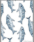 Blue Fish with Ornamental Body Art Rug