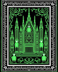 Gothic Green Castle Abstract Border Rug