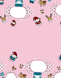 Whimsical Pink Christmas Gnomes Reindeer Rug