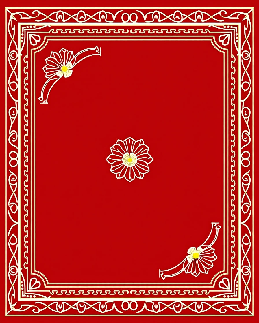Vibrant Red Floral Medallion Rug