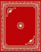 Vibrant Red Floral Medallion Rug