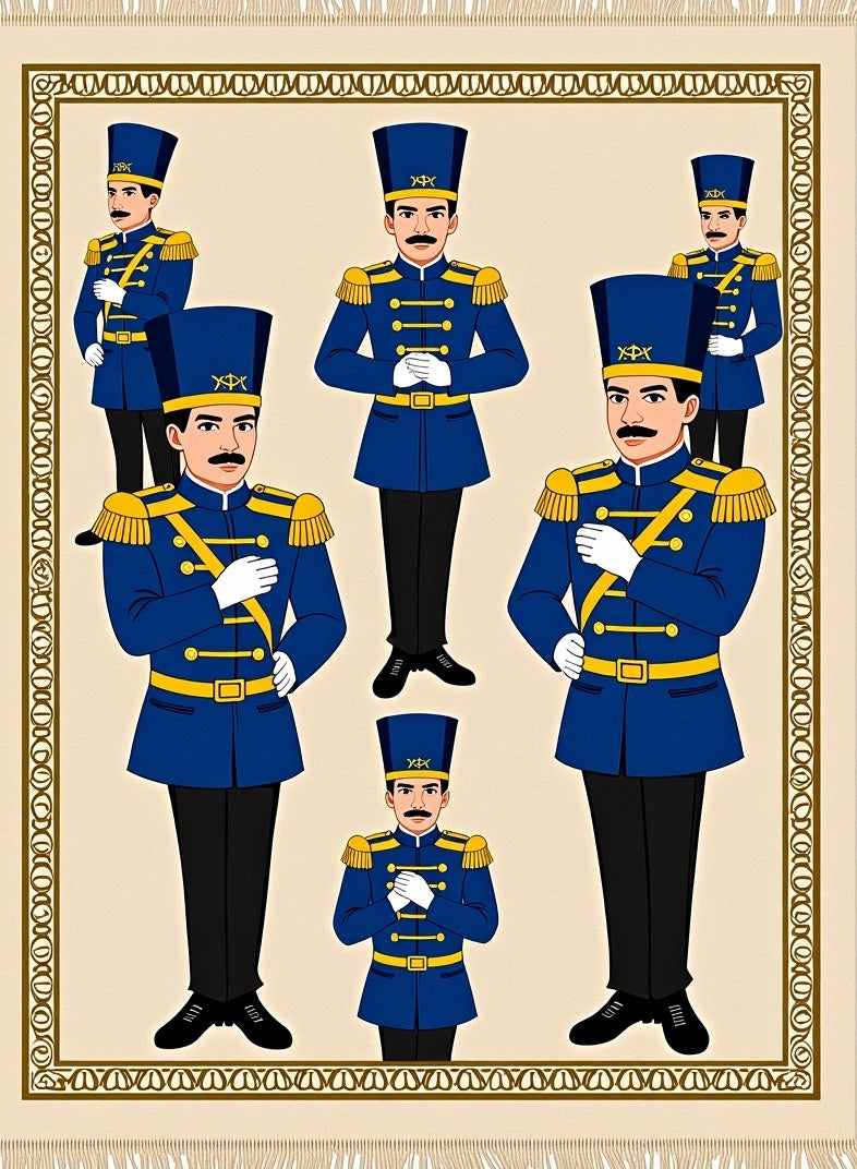 Royal Blue Soldier Guard Portrait Rug