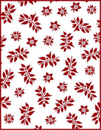Red Floral Leaf Sprig Arrangement Rug