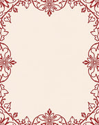 Crimson Floral Border Lace Rug