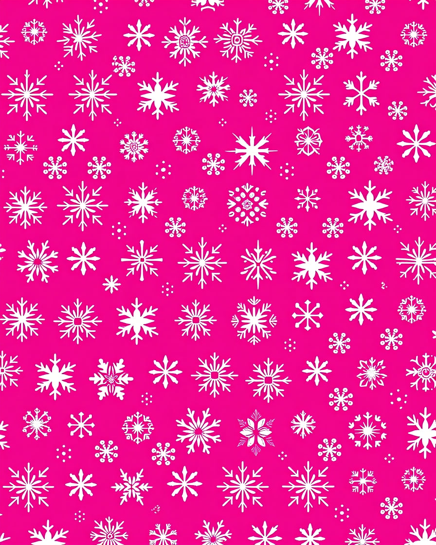 Pink White Snowflake Cluster Array Rug