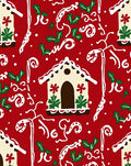Festive Gingerbread House Holly Vines Rug
