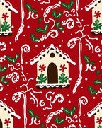 Festive Gingerbread House Holly Vines Rug