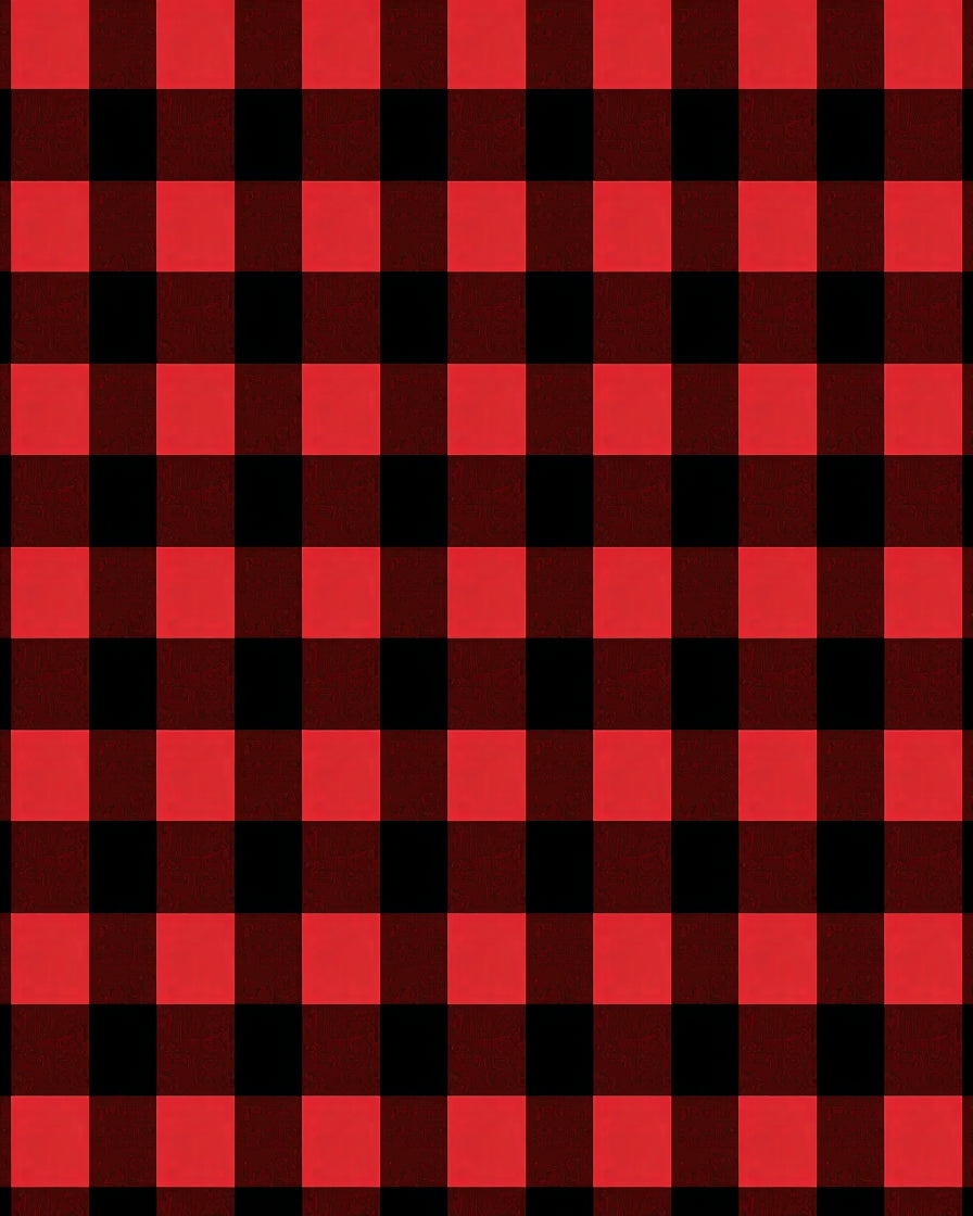 Classic Red Black Buffalo Check Squares Rug
