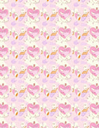Pink Heart Bird Swirls Pastel Rug