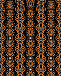 Ornate Black Orange Tribal Symmetry Rug