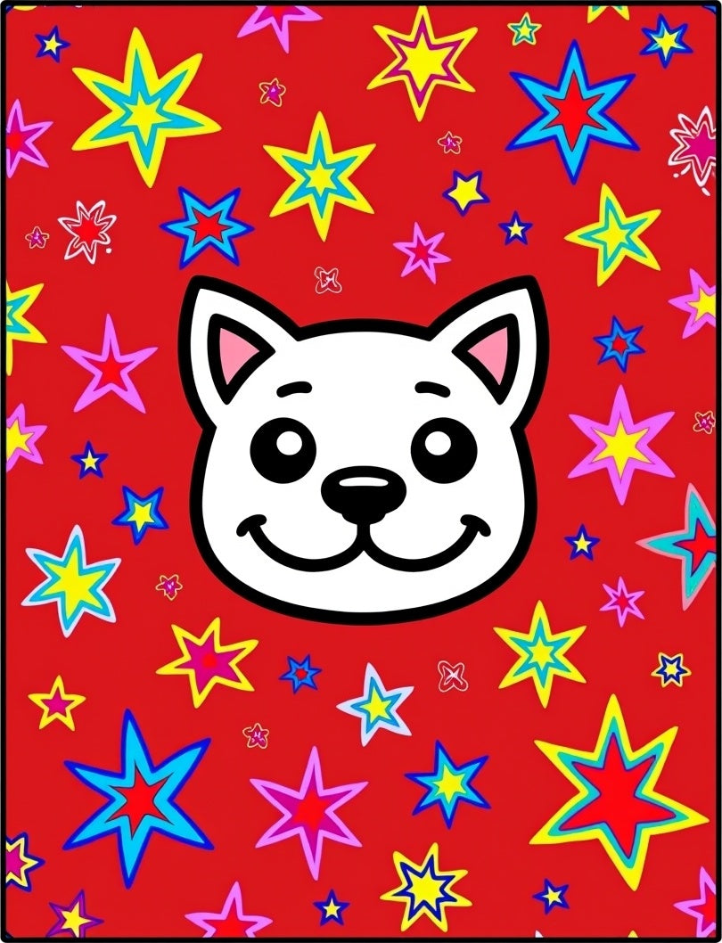 Retro Pop Art Cat Stars Rug