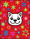 Retro Pop Art Cat Stars Rug