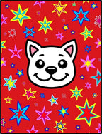 Retro Pop Art Cat Stars Rug