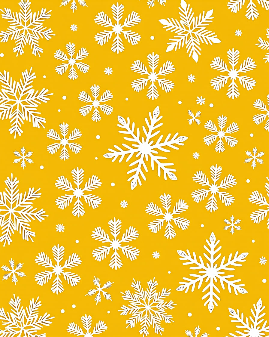 Golden Yellow Snowflake Cluster Rug