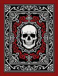 Black Red White Skull Ornamental Rug