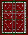 Crimson Plaid Snowflake Diamond Medallion Rug