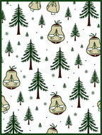 Festive Green Pine Pear Trio Rug