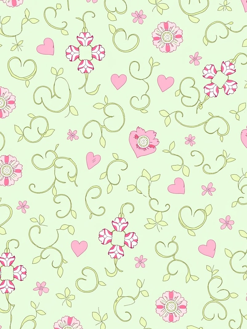 Sweet Hearts Pink Floral Vines Rug
