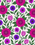 Vibrant Magenta Purple Floral Field Rug