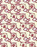 Crimson Folk Art Floral Border Rug