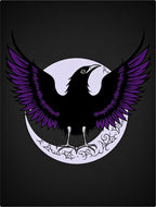 Black Crow With Purple Wings Crescent Rug