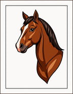 Brown Horse Head Graphic Art Rug