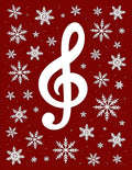 Red Snowflake Treble Clef Melodies Rug