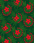 Red Crimson Wreath Floral Greenery Rug