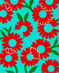 Retro Red Flower Garden Rug