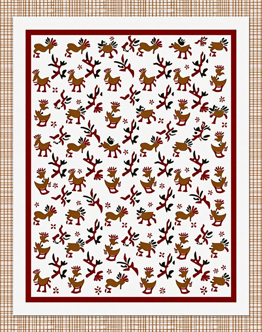 Whimsical Red Deer Woodland Animals Rug