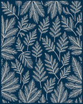 White Pine Needle Foliage Navy Rug