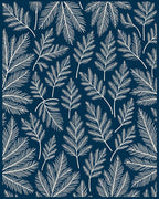 White Pine Needle Foliage Navy Rug