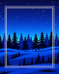 Midnight Forest Starry Night Scene Rug
