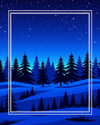 Midnight Forest Starry Night Scene Rug