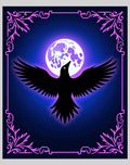 Mystical Raven Under Purple Moon Rug