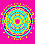 Vibrant Pink Teal Yellow Mandala Rug