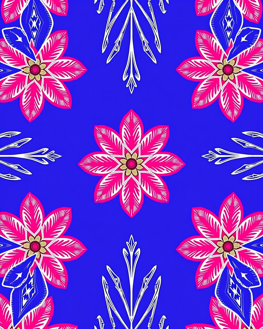 Vibrant Pink Floral Medallion Royal Rug