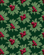 Deep Green Berry Sprig Cluster Rug